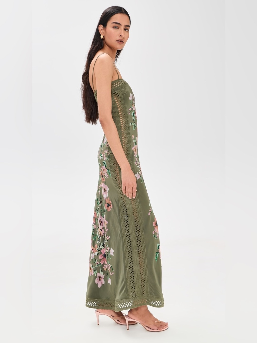 NWT Bec+Bridge Camelia Maxi Dress Olive Gardenia Floral - Picture 7 of 14